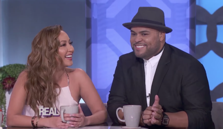 Adrienne and Israel Houghton talk on "The Real" in 2016.
