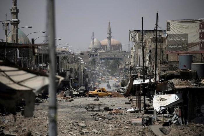The ruins in Mosul, Northern Iraq caused by the military's fight against the ISIS