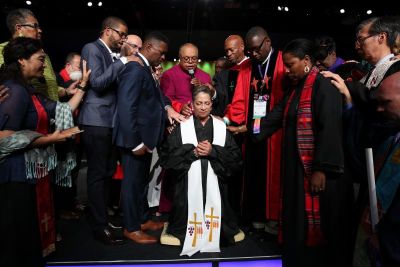 The installation service for the Rev. Teresa Hord Owens, elected president of the Disciples of Christ at their General Assembly, held at the Indiana Convention Center in Indianapolis, Indiana, on July 12, 2017.