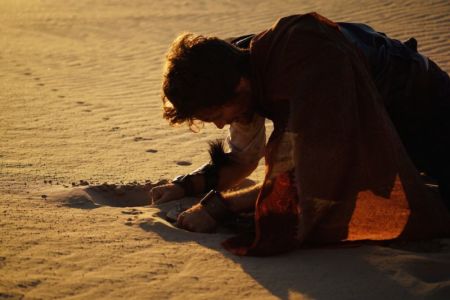 Actor Patrick Thompson as Vangel on the set of "Heavenquest," 2017