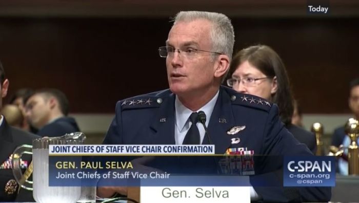 Vice Chairman of the Joint Chiefs Gen. Paul Selva testified before a United States Senate Armed Services Committee hearing on July 18, 2017 in Washington, D.C.