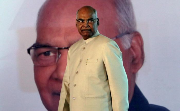 India's President-elect Ram Nath Kovind arrives to attend a ceremony after his victory, in New Delhi, India July 20, 2017.
