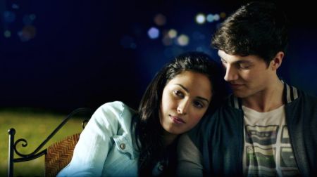 Moriah Peters and Chris Massoglia on set of their film "Because Of Gracia" which hits theaters September 15th, 2017.