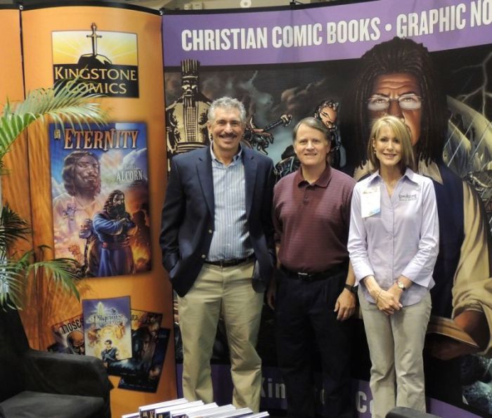 Art Ayris (left), founder of Kingstone Comics, with Randy Alcorn, New York Times best-selling author and one of the writers of the Kingstone Bible.
