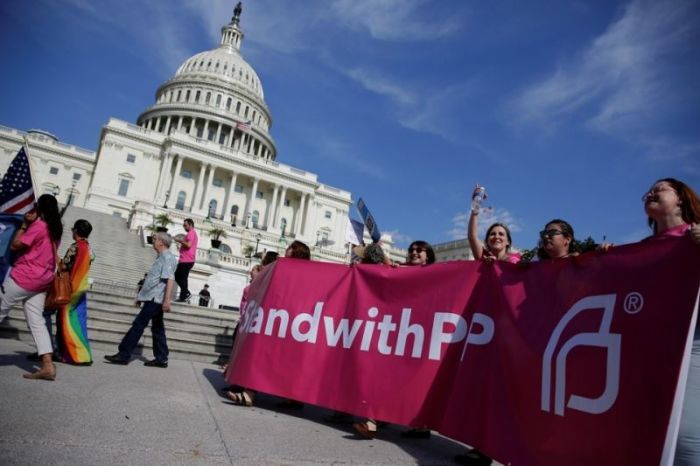Planned Parenthood advocates protest against the Obamacare Repeal Act on Capitol Hill in Washington, D.C. June 28, 2017.