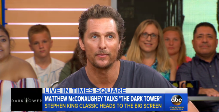 Matthew Mcconauhey promotes 'The Dark Tower,' on Good Morning America, New York, July 31, 2017.