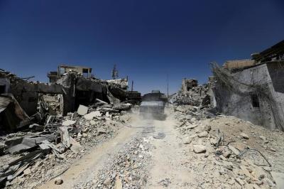 Buildings destroyed by clashes are seen in the Old City of Mosul, Iraq July 20, 2017.