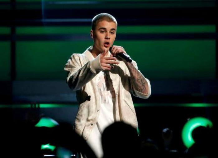 Justin Bieber on stage during the 2016 Billboard Music Awards.