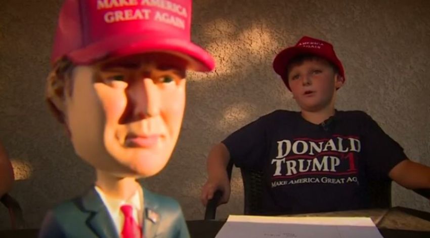 Dylan Harbin, 9, known as "Pickle," had his letter to President Trump read by Press Secretary Sarah Huckabee Sanders on July 27, 2017.