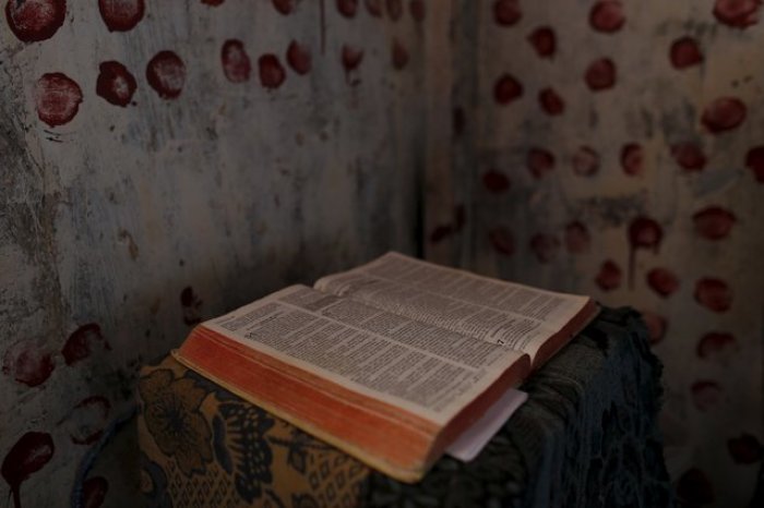 A Bible is seen at the transgender gallery in La Joya prison on the outskirts of Panama City, Panama January 29, 2016.