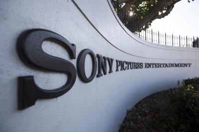 A logo is pictured outside Sony Pictures Studios in Culver City, California December 19, 2014.