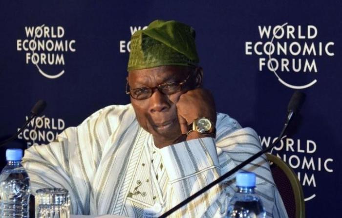 Former Nigerian President Olusegun Obasanjo attends a World Economic Forum on Africa session in Ethiopia's capital Addis Ababa, May 11, 2012.