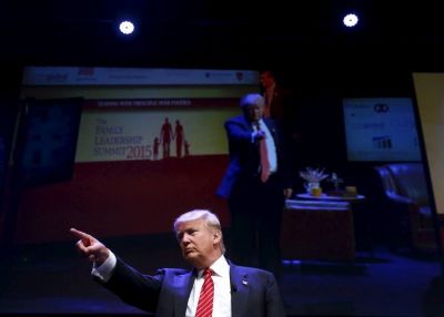 Donald Trump at the Family Leadership Summit in Ames, Iowa, July 18, 2015.