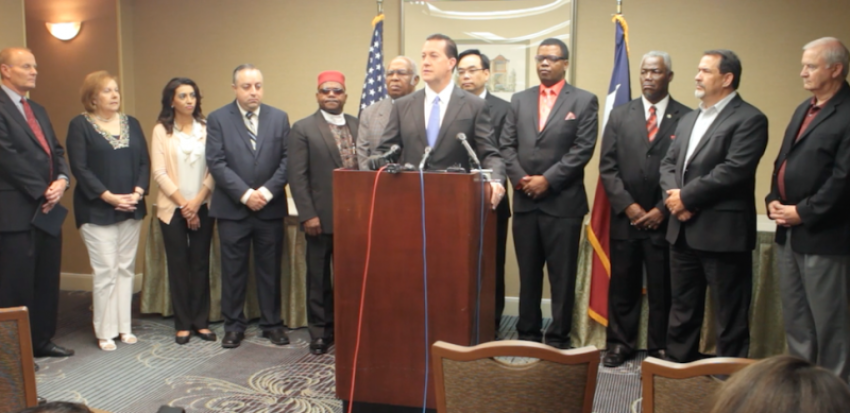 Pastors file a lawsuit against Houston Mayor Annise Parker, 2015.