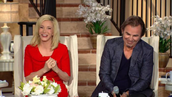 Televangelist Paula White and her husband Jonathan Cain appear on an episode of the Jim Bakker Show that aired Aug. 21, 2017.