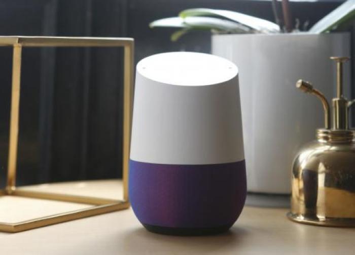 Google Home is displayed during the presentation of new Google hardware in San Francisco, California, U.S. October 4, 2016.