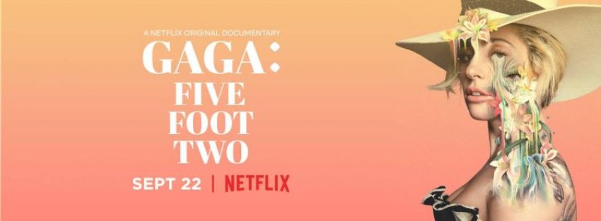 A promotional image for the "Gaga: Five Foot Two" documentary.