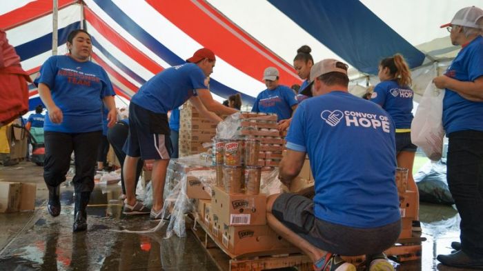 Convoy of hope disaster relief efforts in Texas on August 28, 2017.