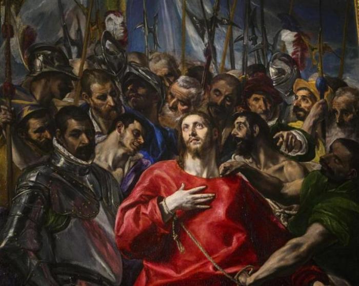 Credit : The three-metre high painting 'El Expolio', or 'The Disrobing of Christ', by Spanish Renaissance painter El Greco, is seen in the the sacristy of the Cathedral of Toledo during a ceremony marking its return following restoration January 22, 2014.