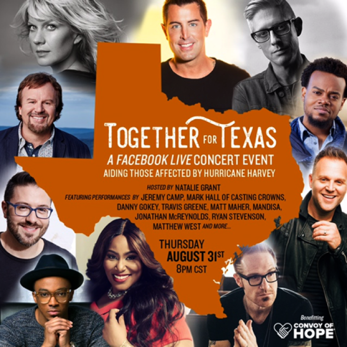 'Together for Texas' - Songs of Hope & Healing - A Facebook Live Concert Event, Aug. 31.