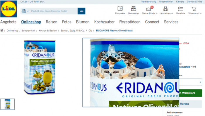 Germany-based grocery store company Lidl garners controversy for removing the crosses from images of the famous Anastasis Church in Santorini, Greece, on food packaging.