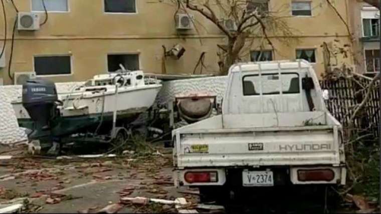General view of damage following Hurricane Irma hitting Sint Maarten, the Dutch side of the Caribbean island of Saint Martin September 6, 2017 in this image taken from social media.