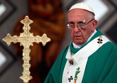 Pope Francis leads a mass at the Contecar harbour in Cartagena, Colombia September 10, 2017.