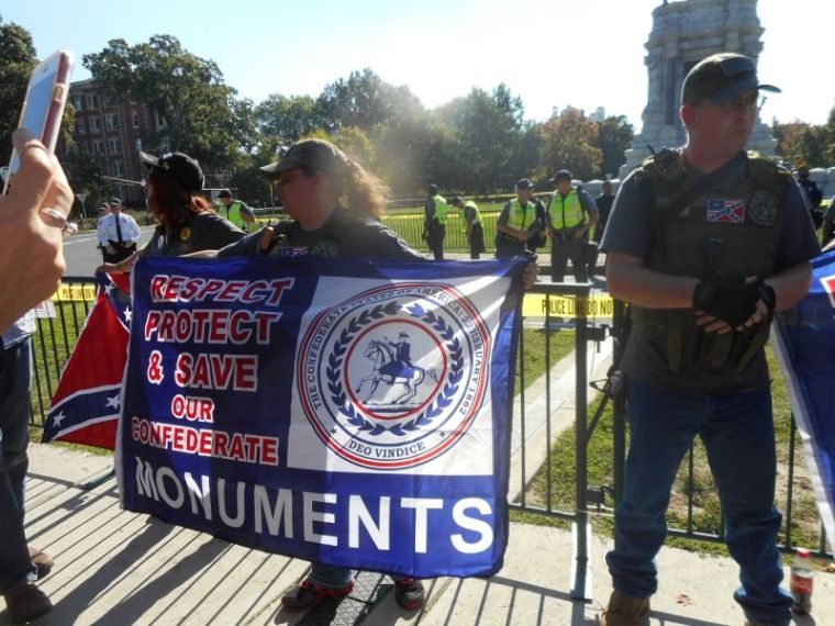 The Tennessee-based group CSA II: The New Confederate States of America held a rally at the Robert E. Lee statue off Monument Avenue in Richmond, Virginia, on September 16, 2017.