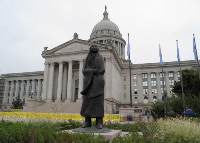 The Oklahoma State Capitol is seen in Oklahoma City, Oklahoma, on Sept. 30, 2015.