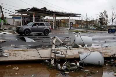 Damaged electrical installations are seen after the area was hit by Hurricane Maria en Guayama, Puerto Rico, September 20, 2017.