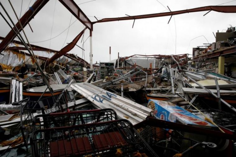 Damages are seen in a supermarket after the area was hit by Hurricane Maria in Guayama, Puerto Rico, September 20, 2017.