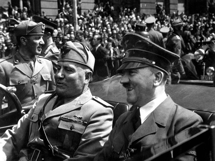Benito Mussolini and Adolf Hitler in Munich, Germany (June 1940)