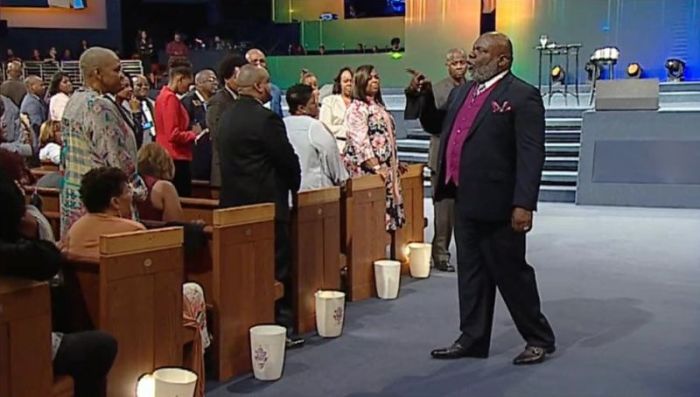 Bishop T.D. Jakes (R), senior pastor of The Potter's House in Dallas, Texas.