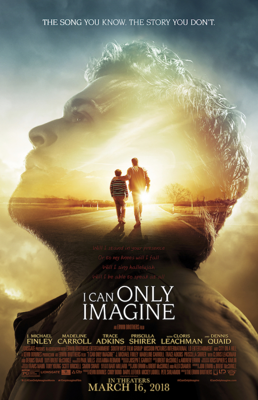 Movie poster art for "I Can Only Imagine" hitting theaters March 16, 2018.