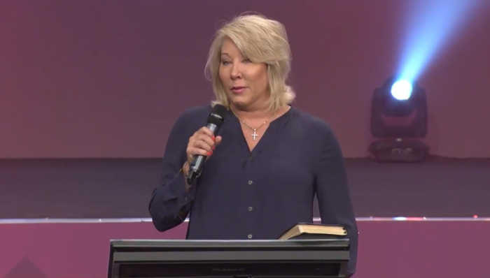 Hope Carpenter of Redemption Church in South Carolina, tearfully apologizes for being racially insensitive to her congregation on Sunday October 1, 2017.