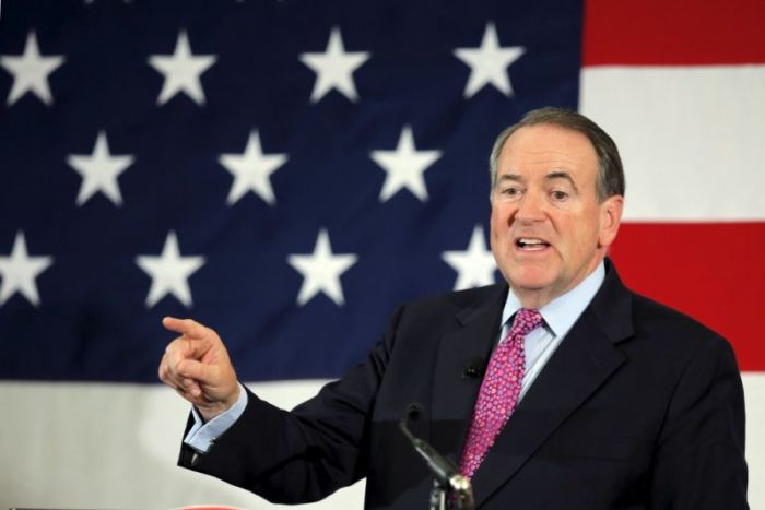 Republican 2016 presidential hopeful Mike Huckabee speaks at the First in the Nation Republican Leadership Conference in Nashua, New Hampshire, April 18, 2016.