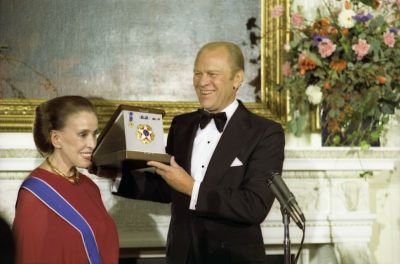 President Gerald R. Ford Presents Martha Graham with the Presidential Medal of Freedom, October 1976.
