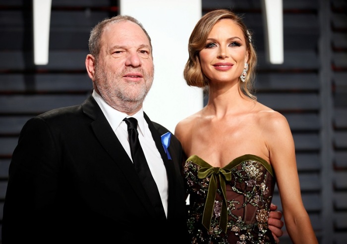 Georgina Chapman and Harvey Weinstein at the 89th Academy Awards - Oscars Vanity Fair Party in Beverly Hills on Feb. 26, 2017.