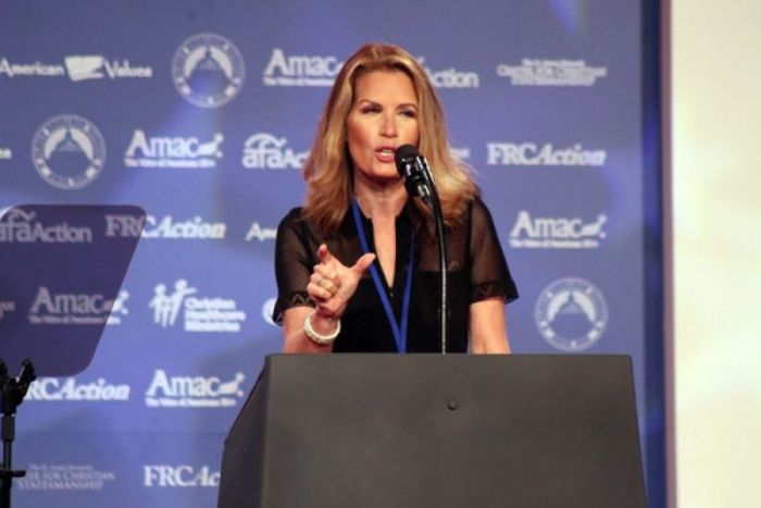 Former congresswoman Michele Bachmann speaks at the Family Research Council's Values Voters Summit in Washington, D.C. on October 13, 2017.