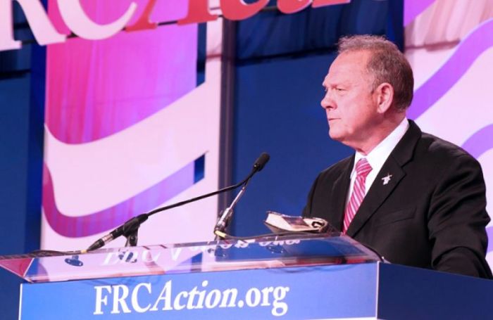 Roy Moore, Republican Senate candidate addresses the Values Voter Summit in Washington, D.C. on October 13, 2017.