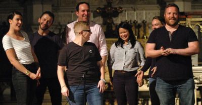 The LGBT-themed improvisation group Thank You For Coming Out, performing at St. Ann & the Holy Trinity Episcopal Church in Brooklyn Heights, NY on Sunday, October 15, 2017.
