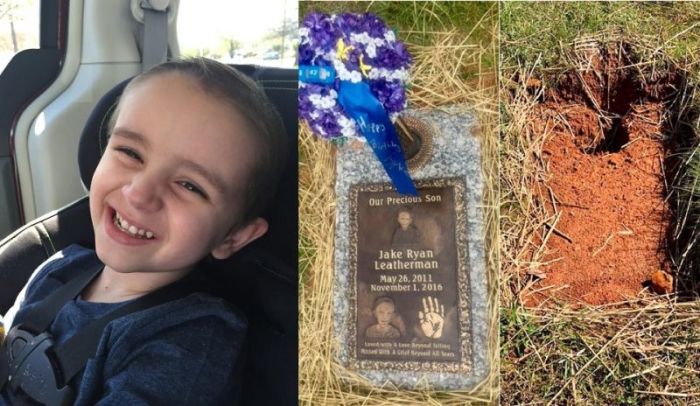 Jake Leatherman, 5 (L) died of juvenile leukemia in 2016.