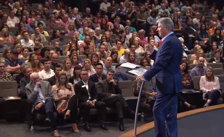 Founding pastor of the 36,000-member Gateway Church in Southlake, Texas, Robert Morris, tells his congregation on Saturday October 14, 2017, that America's ongoing racism problem is fueled by 