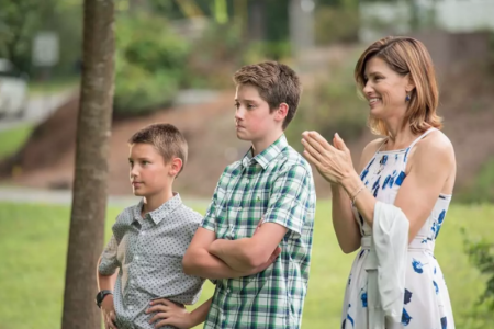 Sam, Braeden, and Shane Sorbo on the set of "Let There Be Light"