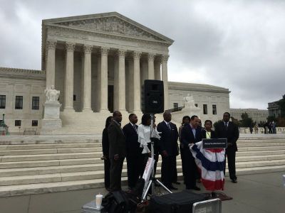 Dean Nelson and other conservative African-American leaders participate in a press conference outside of the United State Supreme Court in Washington, D.C. on Oct. 23,207 to announce their support of Colorado Christian baker Jack Phillips.