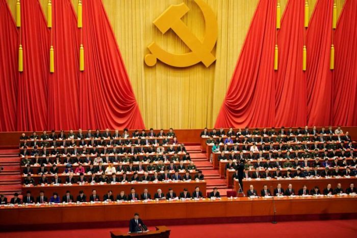 Chinese President Xi Jinping speaks during the opening session of the 19th National Congress of the Communist Party of China at the Great Hall of the People in Beijing on October 18, 2017.