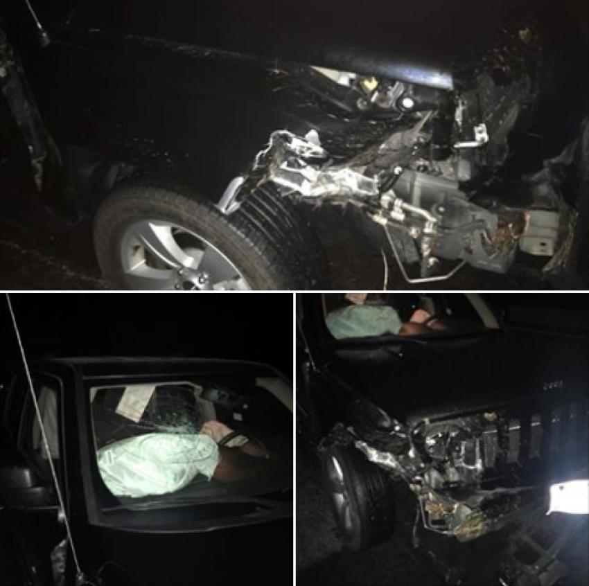 Selah member Amy Perry posted a photo of her car accident, Kansas, Oct 28, 2017