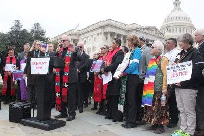 Sojourners founder Jim Wallis speaks during a press conference outside of the U.S. Capitol on Nov. 1, 2017.