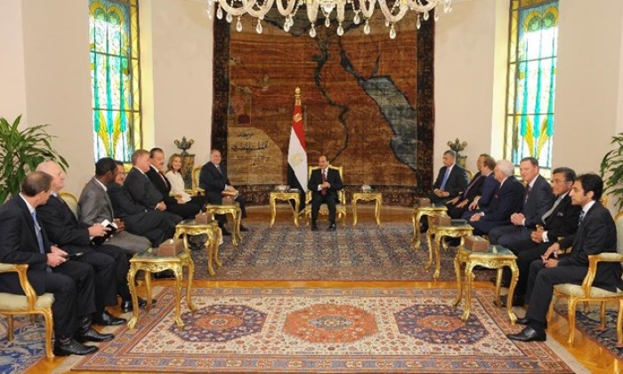 Egypt President Abdel Fattah el-Sisi meets with a delegation of evangelical leaders from the United States in Cairo, Egypt on November 1, 2017.