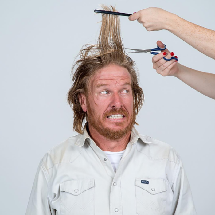 Chip Gaines says he's willing to cut his long hair if fans donate to St. Jude Children's Research Hospital in Memphis, Tennessee, November 1, 2017.